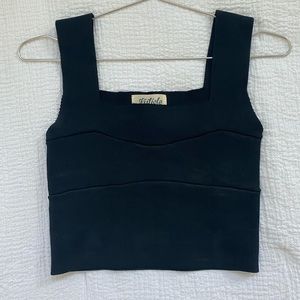 NEW Black stretch crop top “brami” bra and cami